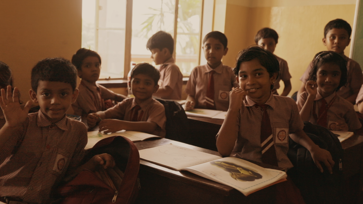 childrens sitting in the classroom